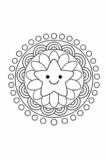 Lächelnder Stern-Mandala zum Ausmalen