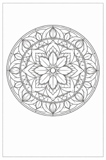 Mandala mit Blumen- und Diamantmustern