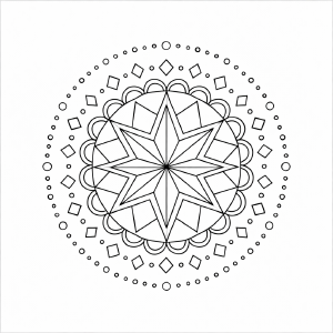 Mandala mit achtspitzigem Stern
