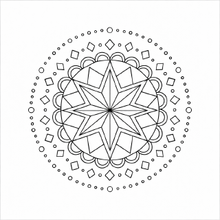Mandala mit achtspitzigem Stern