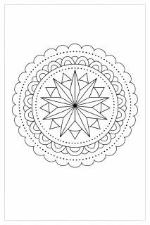 Symmetrische Mandala mit achtstrahligem Stern