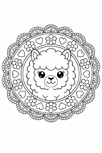 Alpaka im Mandala-Design