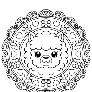 Alpaka im Mandala-Design