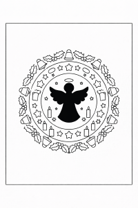 Weihnachtliche Engel-Mandala zum Ausmalen