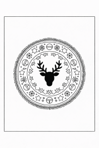 Weihnachtliche Mandala mit Rentier