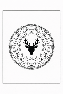 Weihnachtliche Mandala mit Rentier