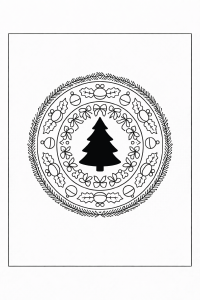 Weihnachtliches Mandala zum Ausmalen