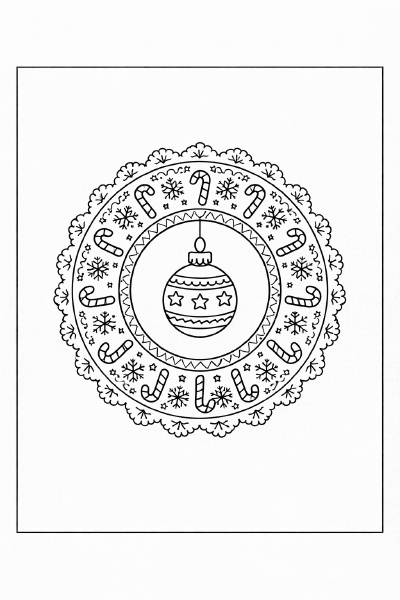 Wintermandala mit Weihnachtsmotiven