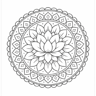 Lotus-mandala auf weißem Hintergrund