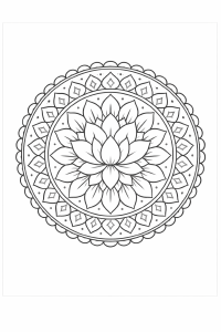 Lotus-mandala auf weißem Hintergrund