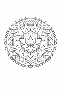 Lotus-mandala auf weißem Hintergrund