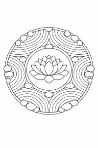 Lotusblume in Zen-Garten-Muster