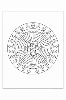 Zen-Garten Mandala in Schwarz-Weiß